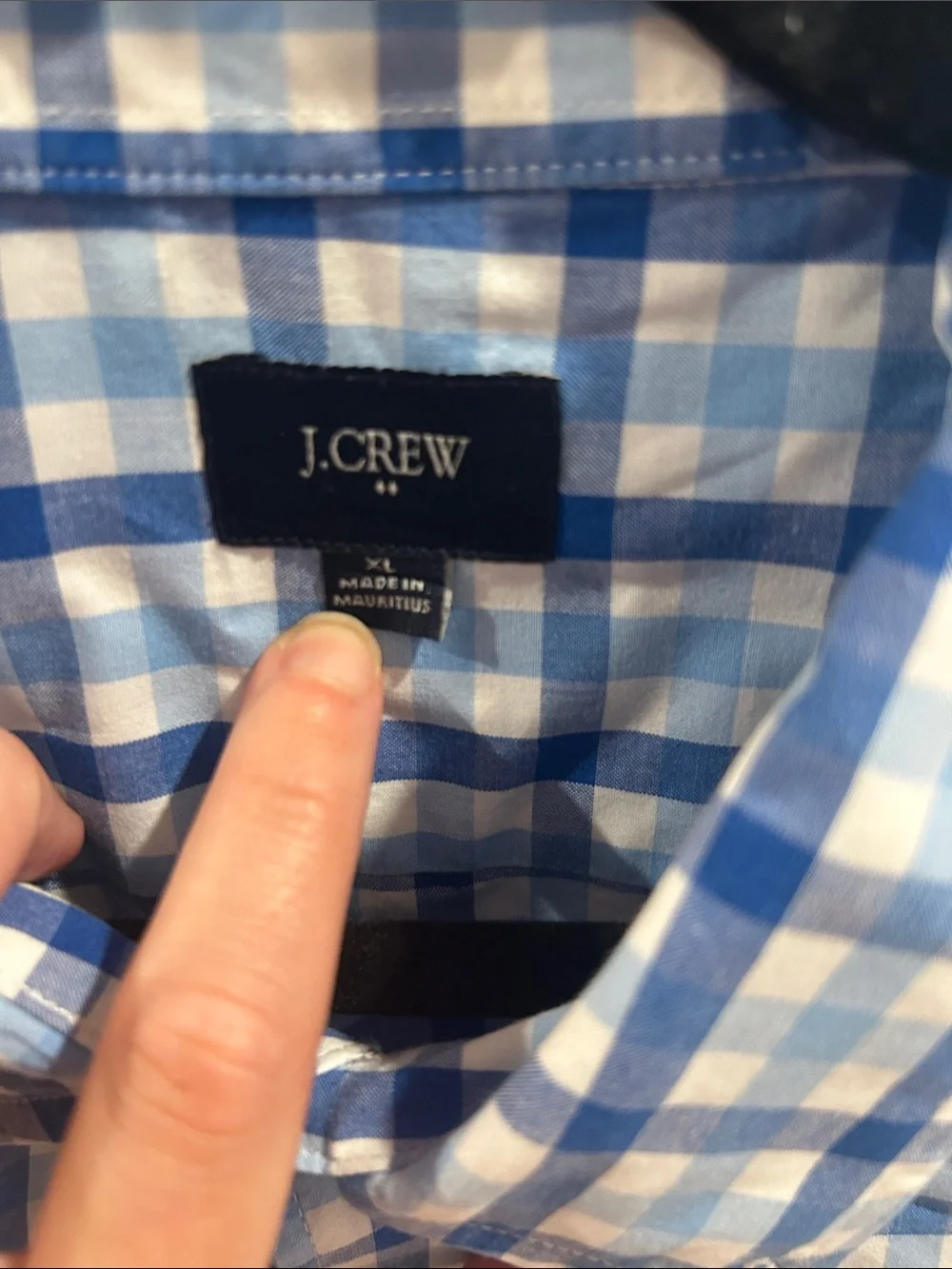 J. Crew Blue and White Plaid Button-Down Shirt